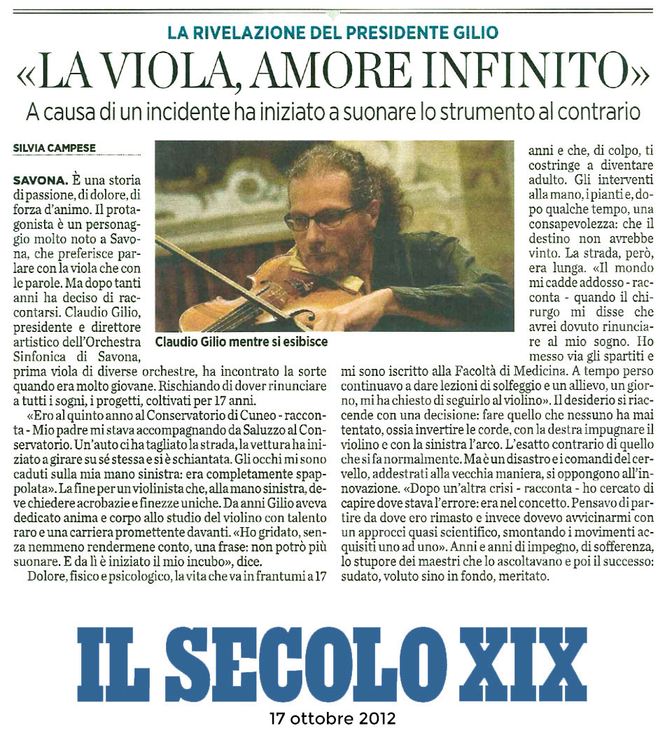 Il Secolo XIX 17 ottobre 2012